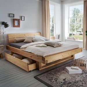 Balkenbett Barup Komfort Fichte Massivholz mit Schubkasten