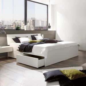 Bett Liverpool Komfort Buche Massivholz mit Schubkasten
