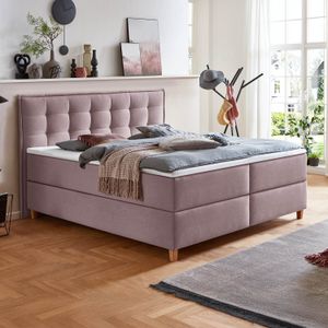 HOMELIV. Boxspringbett Lusaka Webstoff