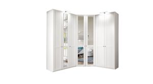 Eck-Kleiderschrank Alvito mit Beleuchtung und Spiegel