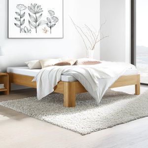 Bett Santa Clara Eiche Massivholz ohne Kopfteil