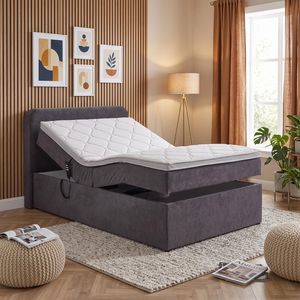Einzel-Boxbett Paden elektrisch verstellbar Webstoff 120x200cm