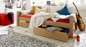 Bett Kids Fantasy Buche Massivholz mit Lattenrost und Schubkasten