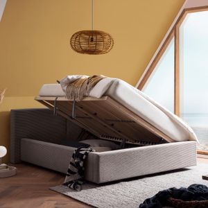 HOMELIV. Polsterbett Dorisa Cord mit Bettkasten und Lattenrost