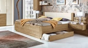 Doppelbett Toride Komfort Eiche teilmassiv mit Schubkasten