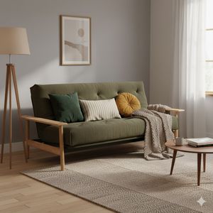 Schlafsofa Emmich Webstoff/Cord mit Lattenrost und Stauraum