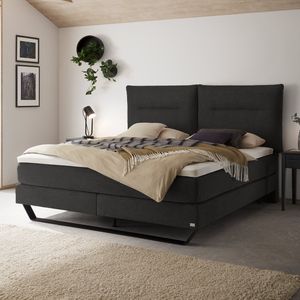Boxspringbett Celestara Velours-Strukturstoff