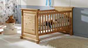 Babybett Countryside Kiefer Massivholz mit Lattenrost und Schlupfsprossen
