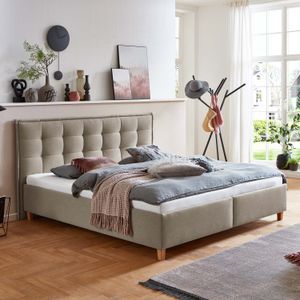 HOMELIV. Polsterbett Lusaka Webstoff mit Bettkasten