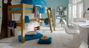Midi-Hochbett Kids Dreams Kiefer Massivholz mit Lattenrost