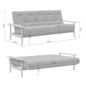 Schlafsofa Emmich Webstoff/Cord mit Lattenrost und Aufbewahrungstuch