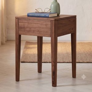 Nachttisch Denar Nussbaum Massivholz H 58cm