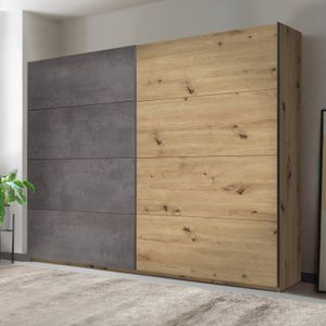 Schwebetüren-Kleiderschrank Gatia Eiche Dekor