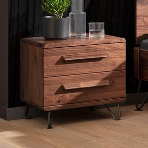 Nachttisch Wisla Nussbaum Massivholz H 49 cm