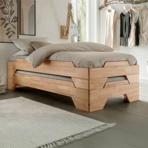 Stapelbett Narvik Buche Massivholz ohne Kopfteil