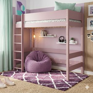 Maxi-Hochbett Kids Town Color Buche teilmassiv mit Lattenrost