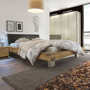 Balkenbett Kolmar Wildeiche Vintage Massivholz