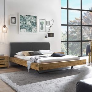 Balkenbett Okondo Wildeiche Vintage Massivholz