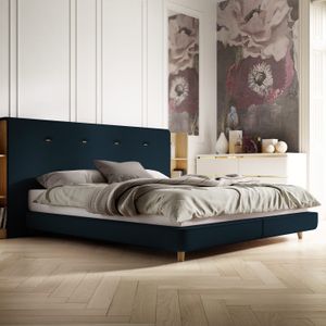 SCHLARAFFIA Bett Buddy Holly Webstoff mit Boxspring-Unterfederung