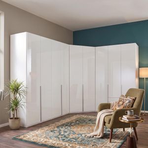 Eck-Kleiderschrank Esperia mit Beleuchtung