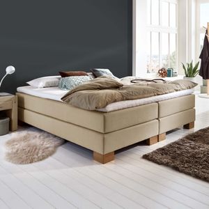 HOMELIV. Boxspringbett Peachland Webstoff ohne Kopfteil