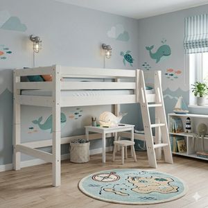 Mini-Hochbett Kids Paradise Kiefer Massivholz mit Lattenrost 90x200 cm