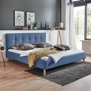 HOMELIV. Polsterbett Maliana Velours/Webstoff