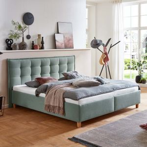 HOMELIV. Polsterbett Lusaka Webstoff mit Bettkasten
