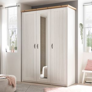 Drehtüren-Kleiderschrank Albin mit Spiegel