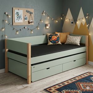 Kojenbett Kids Town Color Buche teilmassiv mit Lattenrost und Schubkasten