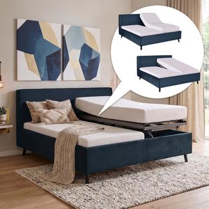 Polsterbett Thea Komfort Velours mit Pflegebett-Funktion und Lattenrost