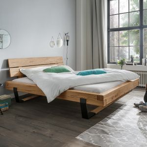 Balkenbett Monapo Komfort Wildeiche Massivholz