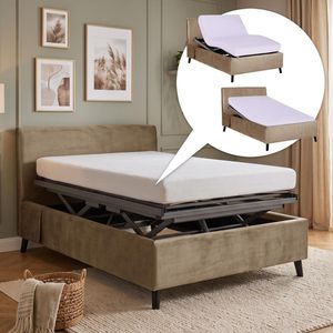 Einzelbett Thea Komfort Velours mit Pflegebett-Funktion und Lattenrost