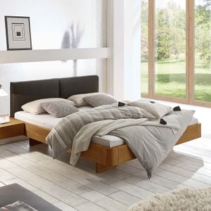 Bett Vallenar Eiche Massivholz Cognac