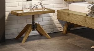 Nachttisch Valdivia Wildeiche Massivholz H 34-53 cm