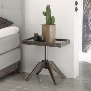 Bett-Beistelltisch Molina Akazie Massivholz H 34-53 cm