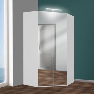 Eck-Kleiderschrank Esperia mit Beleuchtung