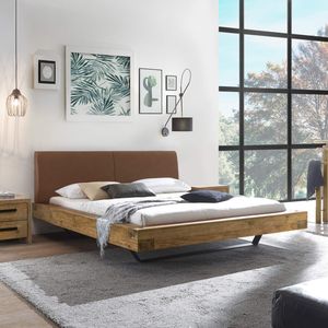 Balkenbett Okondo Wildeiche Vintage Massivholz