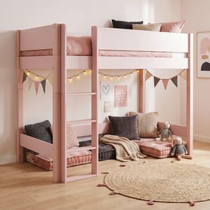 Midi-Hochbett Kids Town Color Buche teilmassiv mit Lattenrost