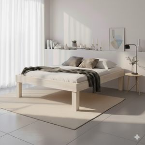Bett Madrid Komfort Buche Massivholz ohne Kopfteil