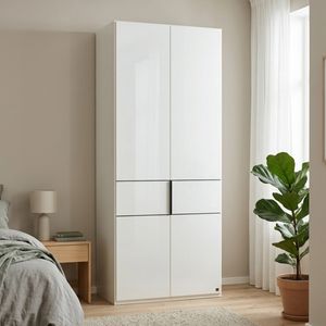 Interliving Drehtüren-Kleiderschrank 1033 mit Glasfront