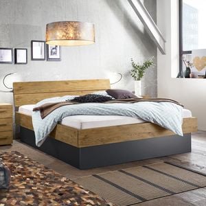 Bett Boa Vista Komfort Wildeiche Vintage Massivholz mit Bettkasten