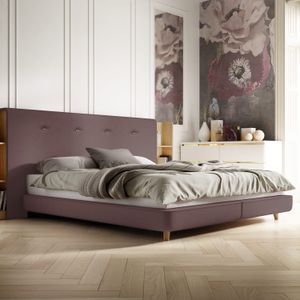 SCHLARAFFIA Bett Buddy Holly Webstoff mit Boxspring-Unterfederung