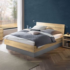 Bett Larus Komfort Wildeiche Massivholz mit Bettkasten