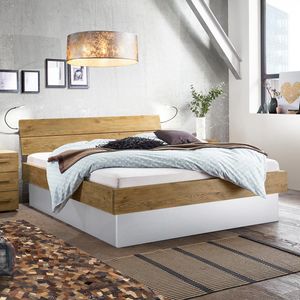 Bett Boa Vista Komfort Wildeiche Vintage Massivholz mit Bettkasten