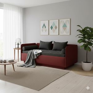 Schlafsofa Eriko Komfort Kunstleder mit Bettkasten