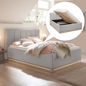 set one Polsterbett Franklin Komfort Strukturstoff KT1 S3 mit Bettkasten und Lattenrost