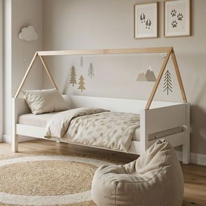 Hausbett Kids Town Buche teilmassiv mit Lattenrost
