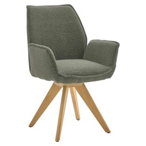 Musterring Armlehnstuhl Tiama Bouclé/Massivholz drehbar