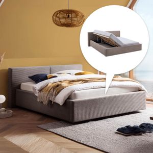 Polsterbett Dorisa Cord mit Bettkasten und Lattenrost